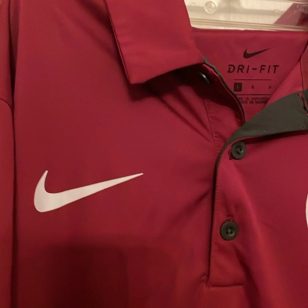 Nike Maroon Polo Shirt with Logo